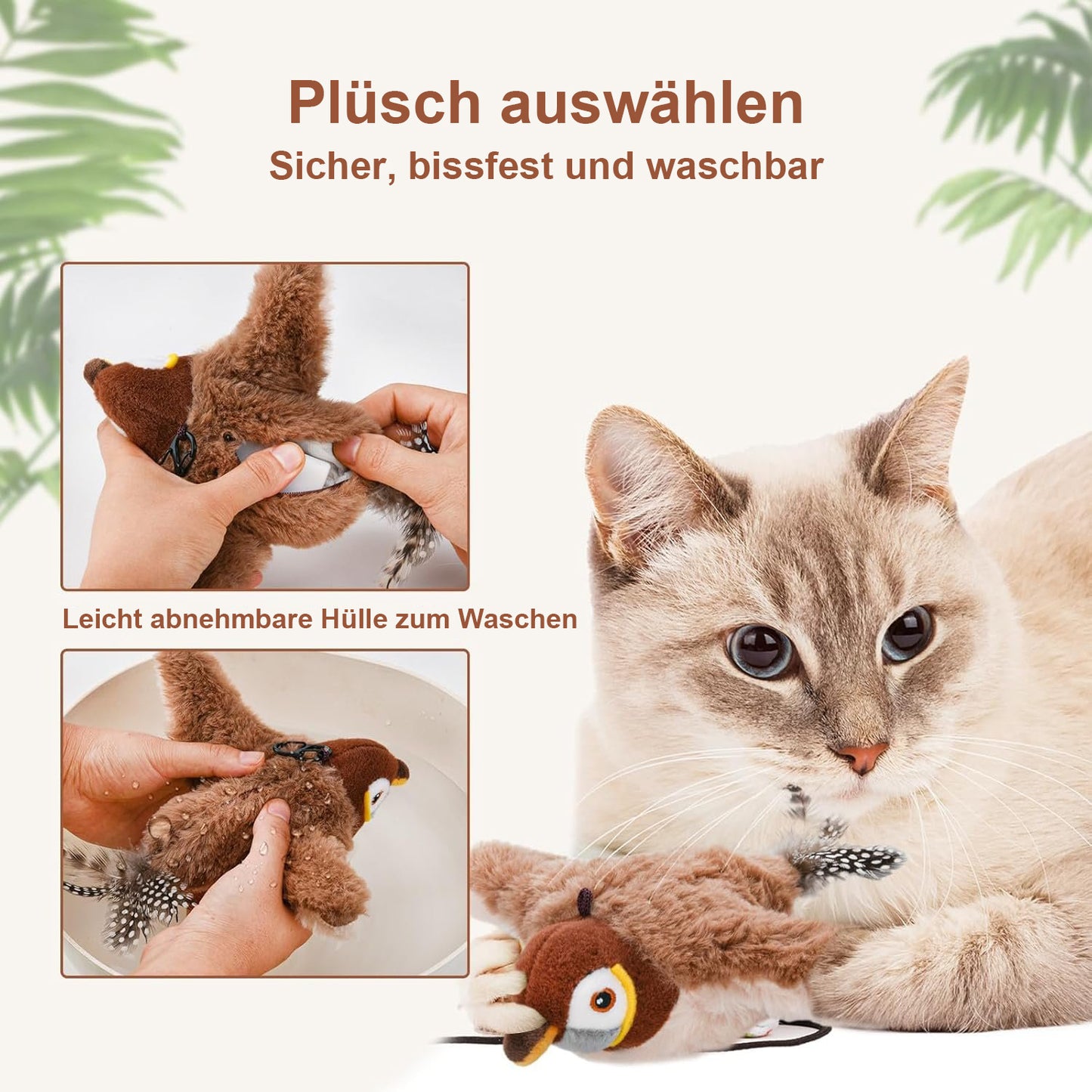 🔥2025 Neues Geschenk - 🐾Interaktives Zwitschervogel-Katzenspielzeug