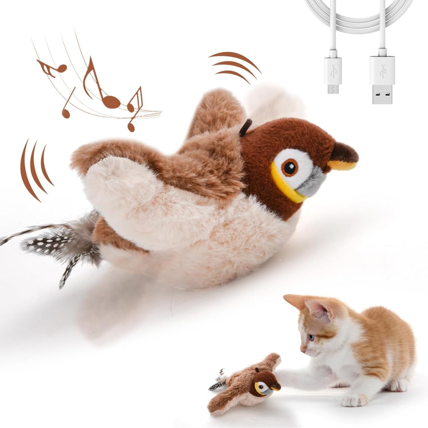 🔥2025 Neues Geschenk - 🐾Interaktives Zwitschervogel-Katzenspielzeug