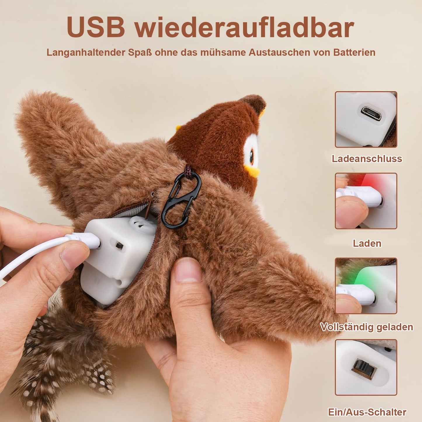 🔥2025 Neues Geschenk - 🐾Interaktives Zwitschervogel-Katzenspielzeug
