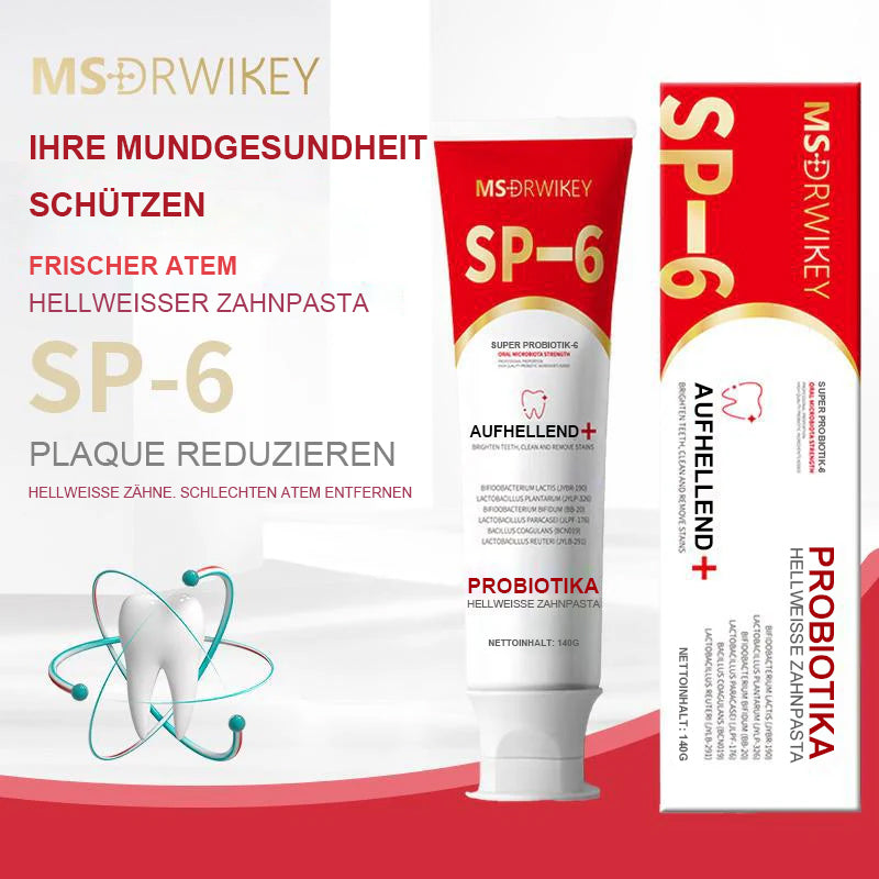 ⏰Super Probiotic-6 Zahnpasta mit 6 Probiotika zur Balance der oralen Mikrobiota